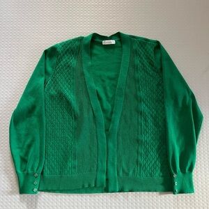 89th and Madison adult XL GREEN sweater cardigan easy used condition